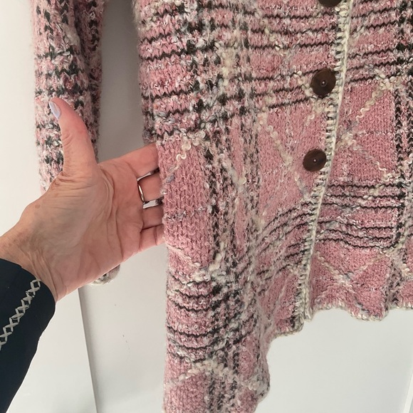 Sigrid Olsen Pink and Black Plaid Boucle Jacket/Coat - Picture 3 of 8